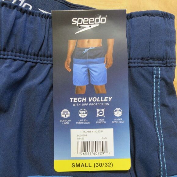 SPEEDO Blue Colorblock Volley Swim Shorts Sz S (30-32) Swim Trunks Swimsuit NWT - Picture 5 of 11